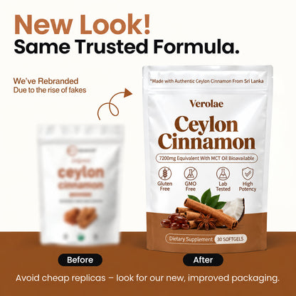 Verolae's new packaging shown next to the previous design