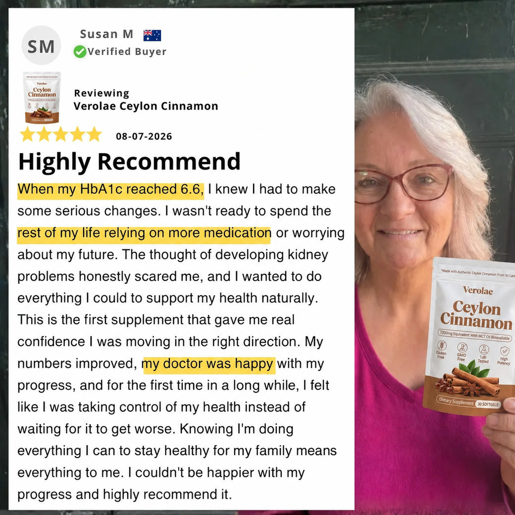 Five-star verified review of Verolae Ceylon Cinnamon by Susan M