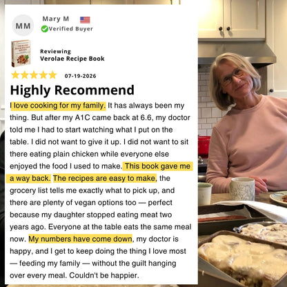 Verified buyer review of the Verolae recipe e-book by Mary M