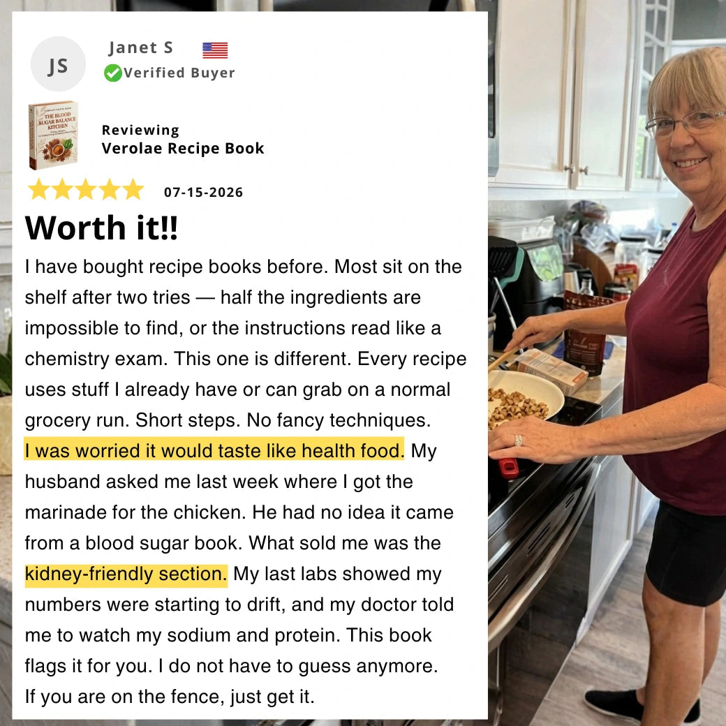 Verified buyer review of the Verolae recipe e-book by Janet S
