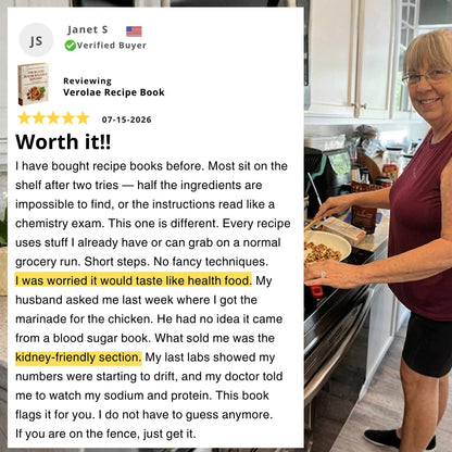 Verified buyer review of the Verolae recipe e-book by Janet S